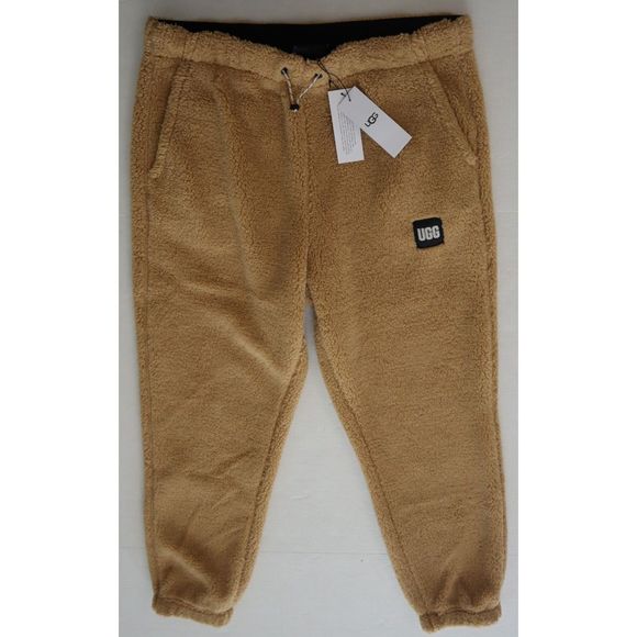 UGG 1135731 Men's Sz Large Beige Dilan Plush Sherpa Fleece Jogger Pants $128 - Picture 1 of 13